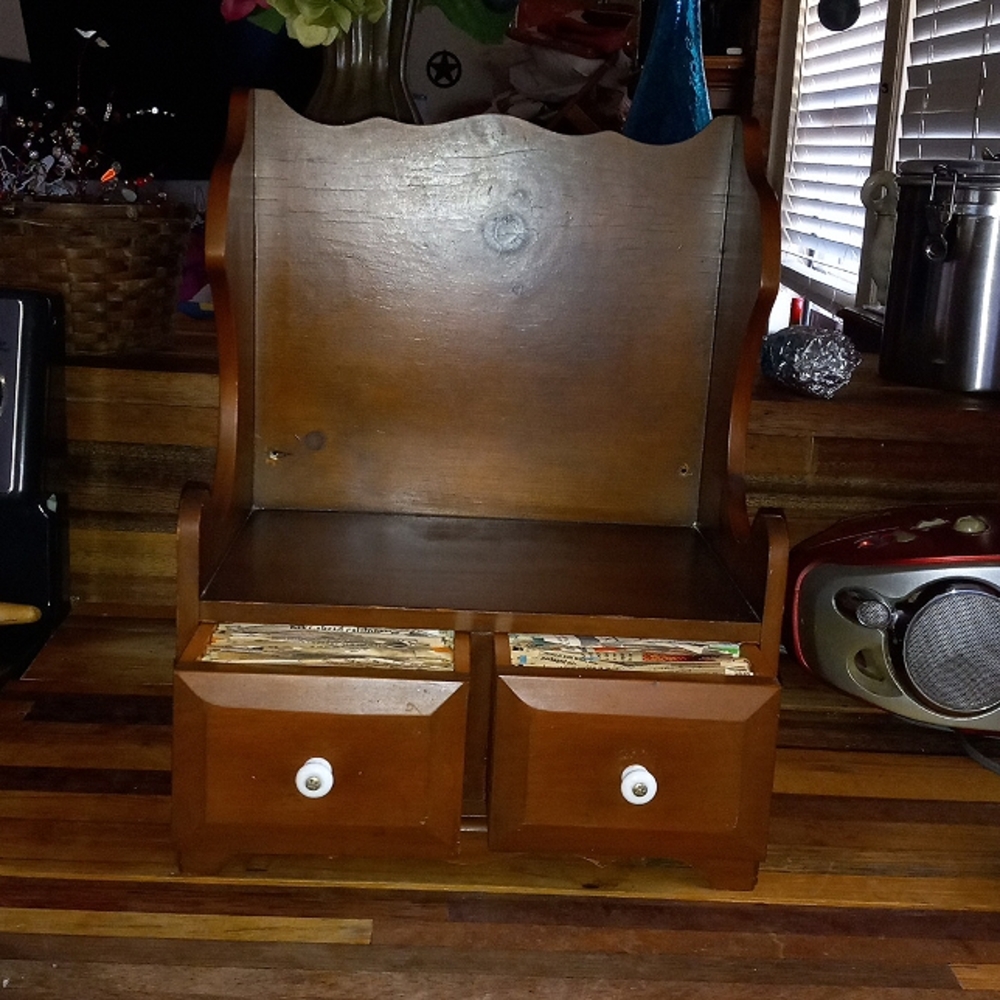 Vintage Handmade,Wooden Recipe Box